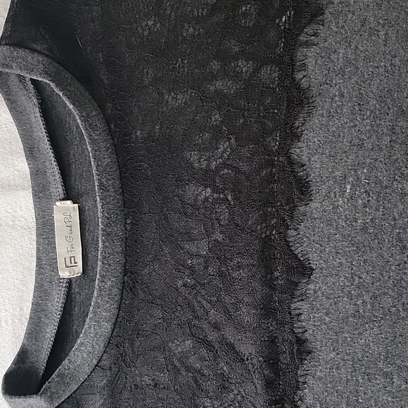 Women's For G and Pl Shirt,  Colors Gray and Black Lace, Size M - Picture 8 of 8